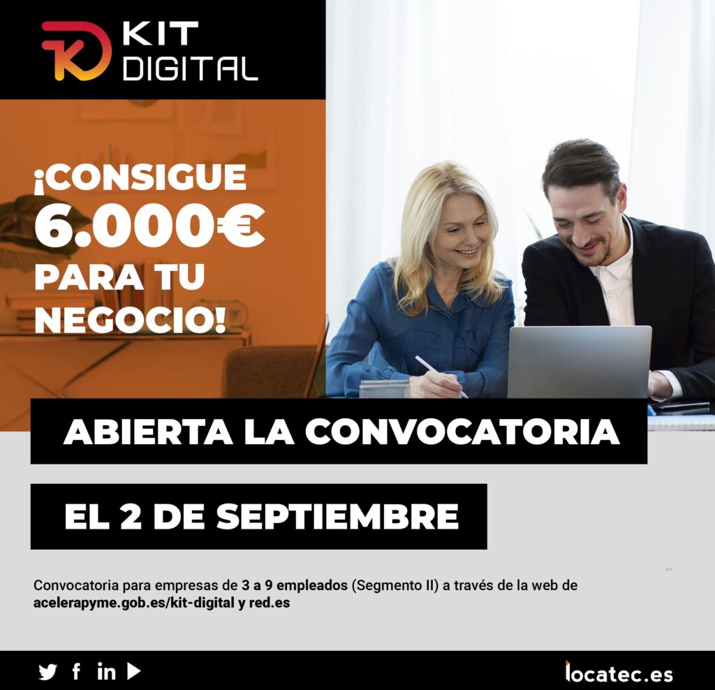 noticia segmento Fecha para la convocatoria del segmento II del Kit Digital: 2 de septiembre de 2022