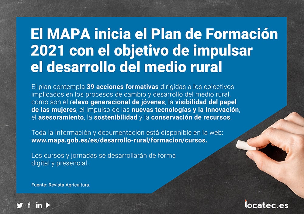 El MAPA inicia el Plan de Formación 2021 para impulsar el desarrollo rural