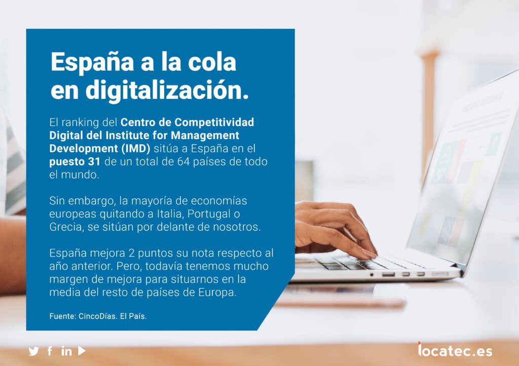 España a la cola europea en digitalización. España a la cola europea en digitalización.