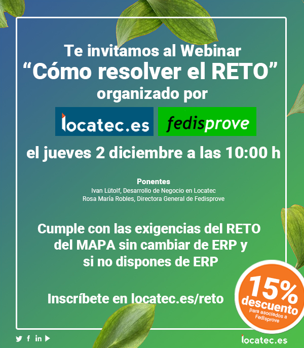 Webinar "Cómo resolver el RETO" organizado por Locatec y Fedisprove RETO post webinar descuento corregido