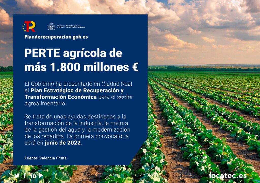 El PERTE agroalimentario asciende a 1.800 millones de euros noticia perte agricola