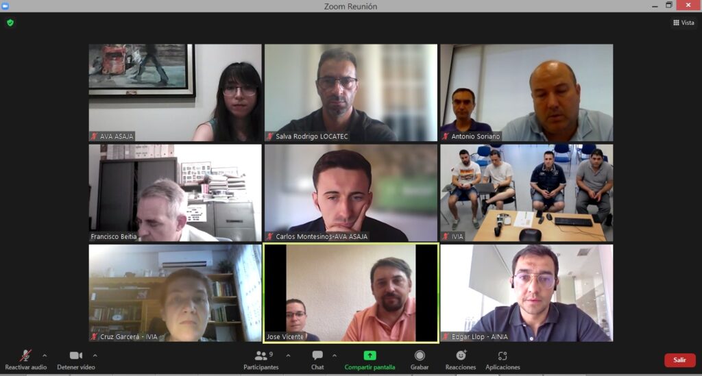 Sensoplag reunion Captura de pantalla de la reunión del Proyecto Sensoplag